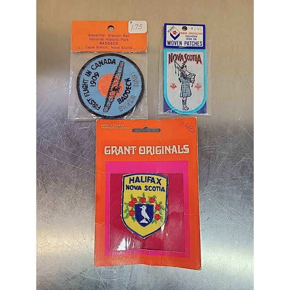 Vintage Lot of 3 Patches Canada Nova Scotia Grant Originals Irwin Baddeck Endale
